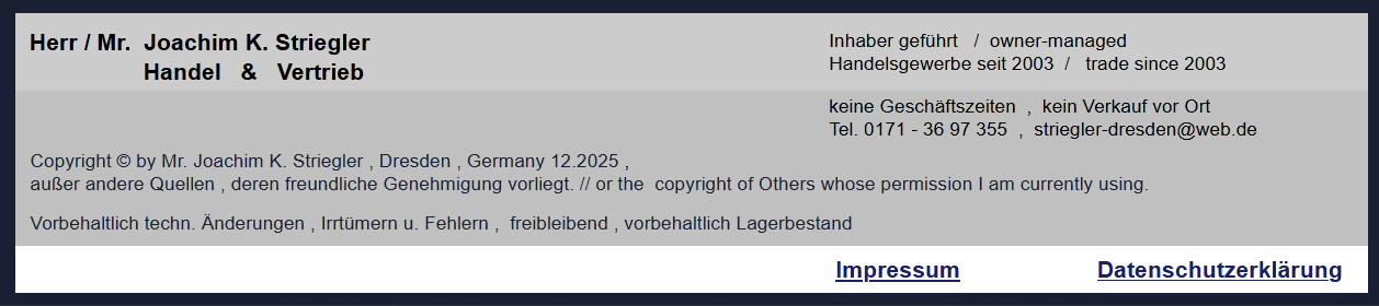Impressum Striegler Handel