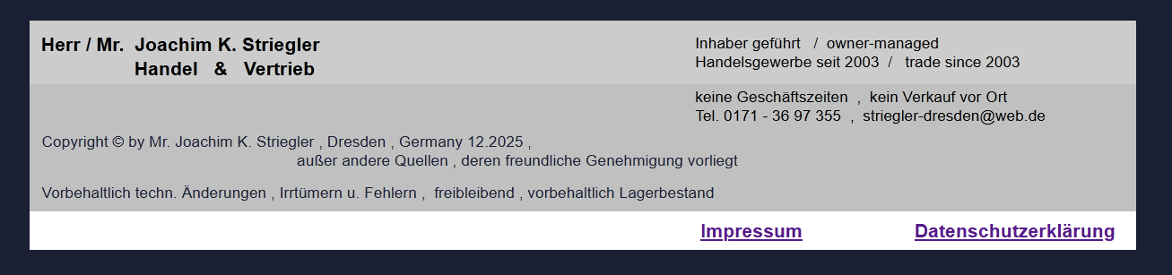 Impressum Striegler